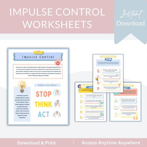 Impulse Control Worksheets